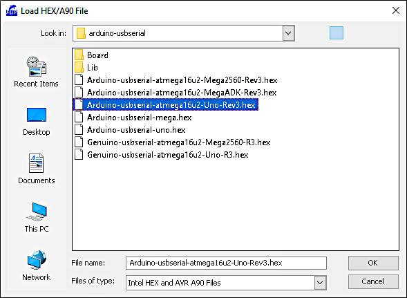 Select the Hex File in the FLIP Software