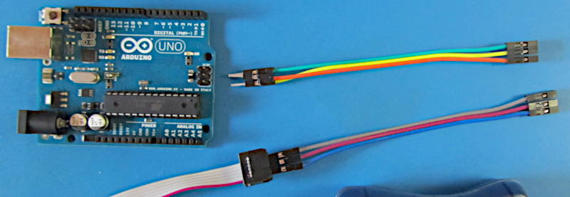 Plugging Wires into the ISP Plug Header of the Programmer for the Arduino Uno Hardware